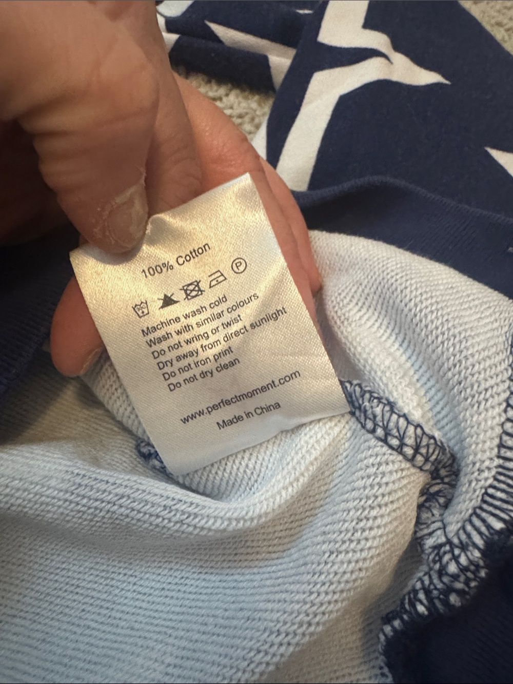 Perfect Moment Star Print Sweatshirt Navy White XS Luxury Ski Athleisure - Picture 3 of 4